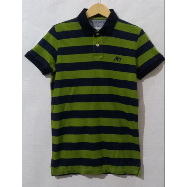 Baju Kaos Polo/ Polo Shirt Pria warna salur navy hijau