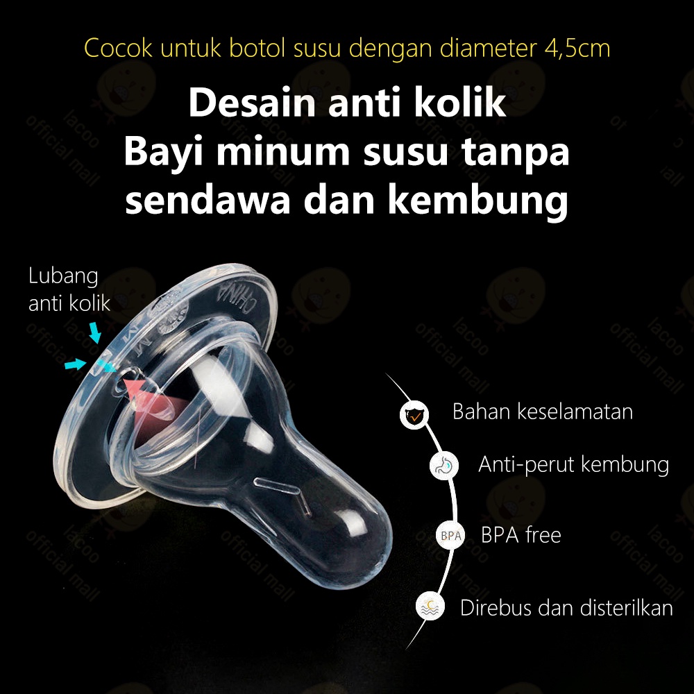 Lacoo Dot bayi silikon Standar nipple putting bayi BPA free