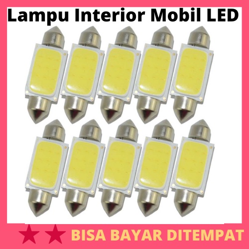 Lampu Interior Mobil LED COB Dome Bayonet Light c5w 2PCS / Lampu Interior Dekor Dekorasi Atap Atas K