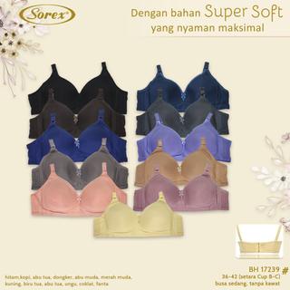 Bra Sorex Tanpa Kawat Super Soft Cup C Besar Kait 3 Busa Basic Harian Art 17239