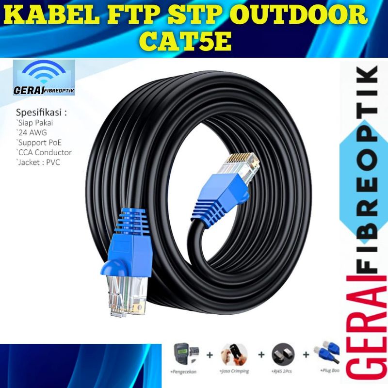 Kabel Lan Cat5e FTP STP OUTDOOR  65 Meter Siap Pakai