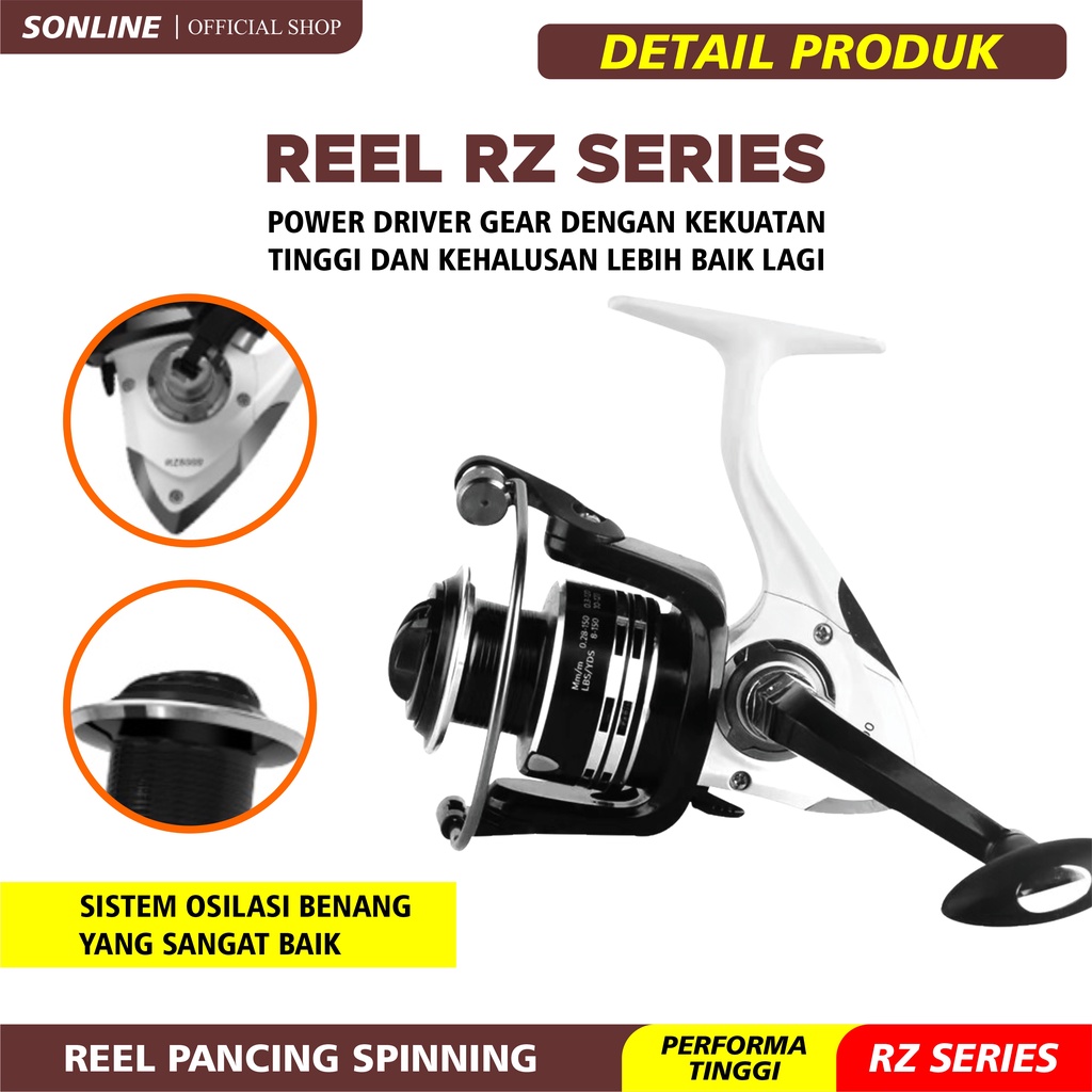 SONLINE Reel Pancing Rell Rill Pancing Katrol Kerekan Pancing Fishing Reel Spool Metal Aluminium RZ