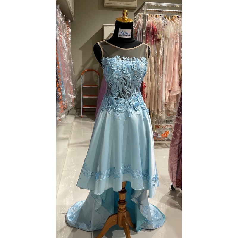 Preloved dress gown light blue wedding dress bridesmaid pesta