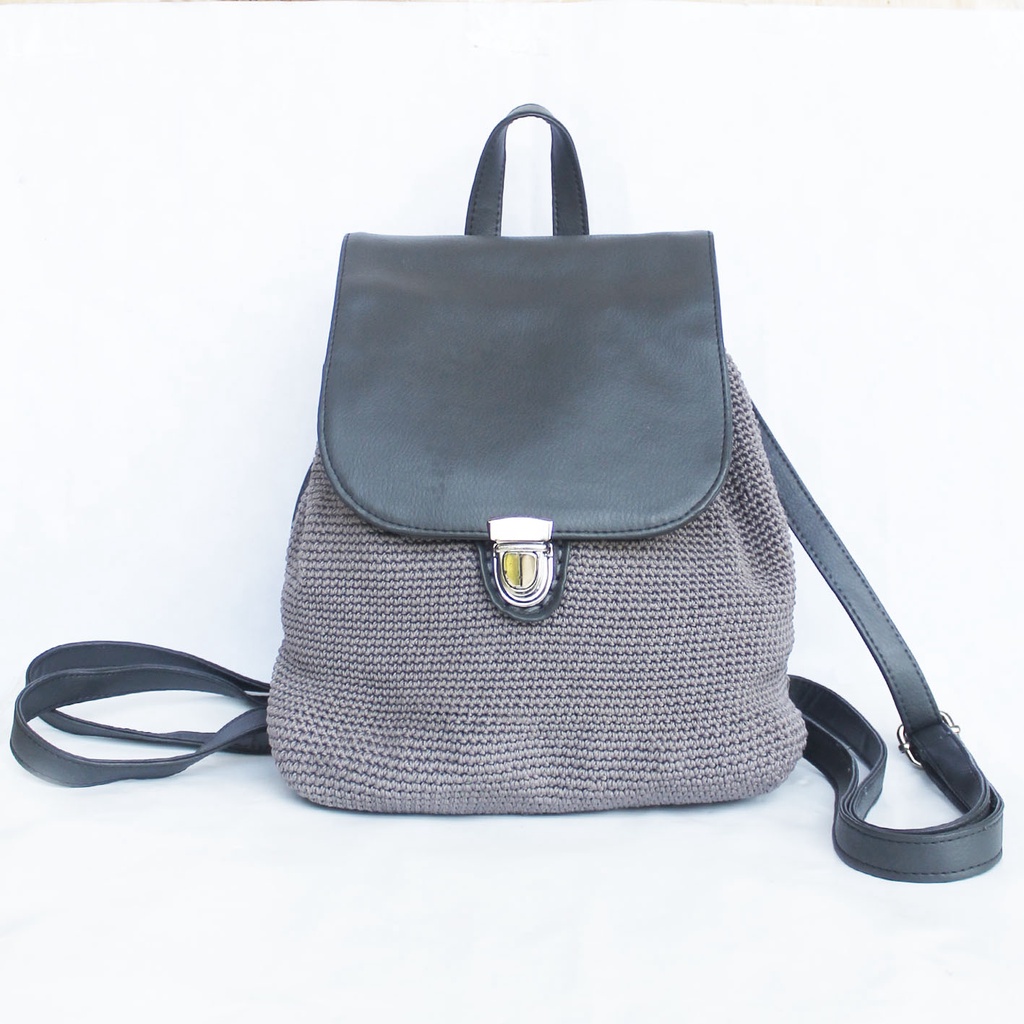 Tas Ransel Rajut / Crochet Bag untuk jalan-jalan / sekolah