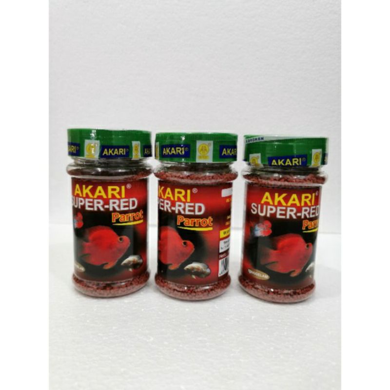 PELET AKARI SUPER RED PARROT 140 GR PAKAN IKAN HIAS PARROT