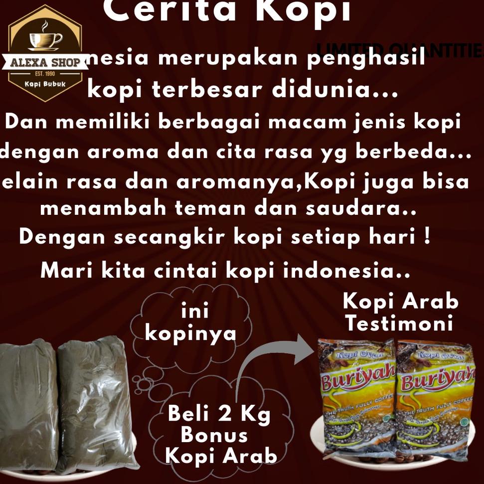 

ゃ Kopi Bubuk Murni Asli Hitam Tanpa Ampas Nikmat Robusta Arabika/Makanan dan Minuman Pokok - 500 gram ェ