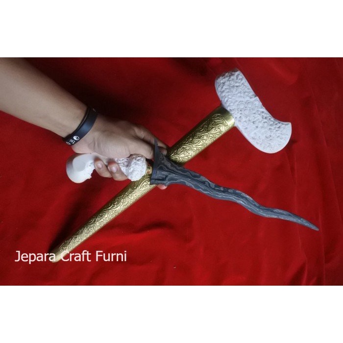 Jual keris pajang tinggalan simbah pamor ndeling ngulsem gayaman ukir ...