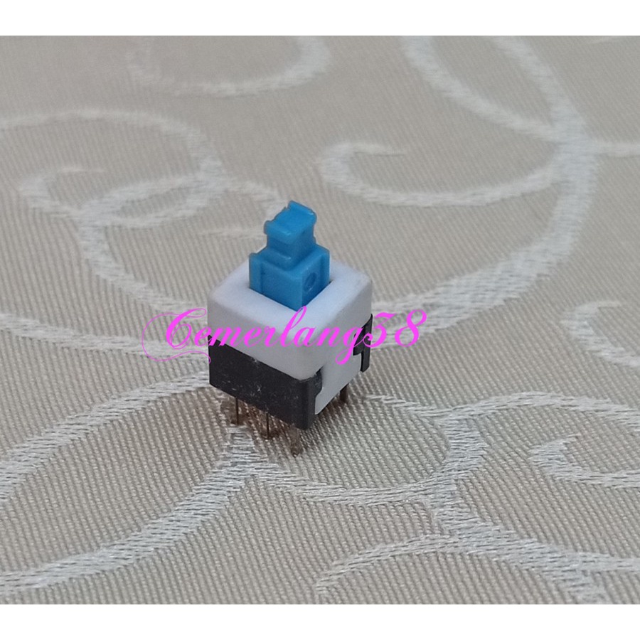 Blue Cap Square Push Button 8*8MM Self locking Latching Switch AN05