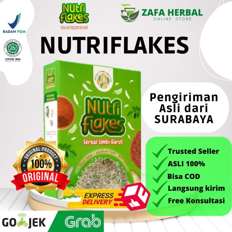 

NUTRIFLAKES - Sereal Umbi Garut Atasi Maag Gerd Asam Lambung Asli Bisa COD Bisa Gojek
