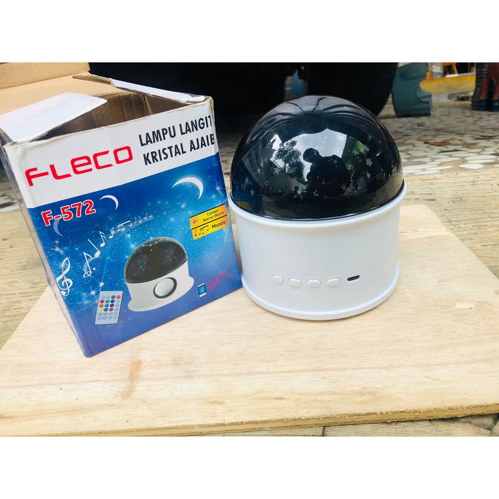 Lampu Langit Kristal Ajaib Fleco F571 Cahaya Bintang Warna Warni Musik Bluetooth MUSIK BOX FLECO COD