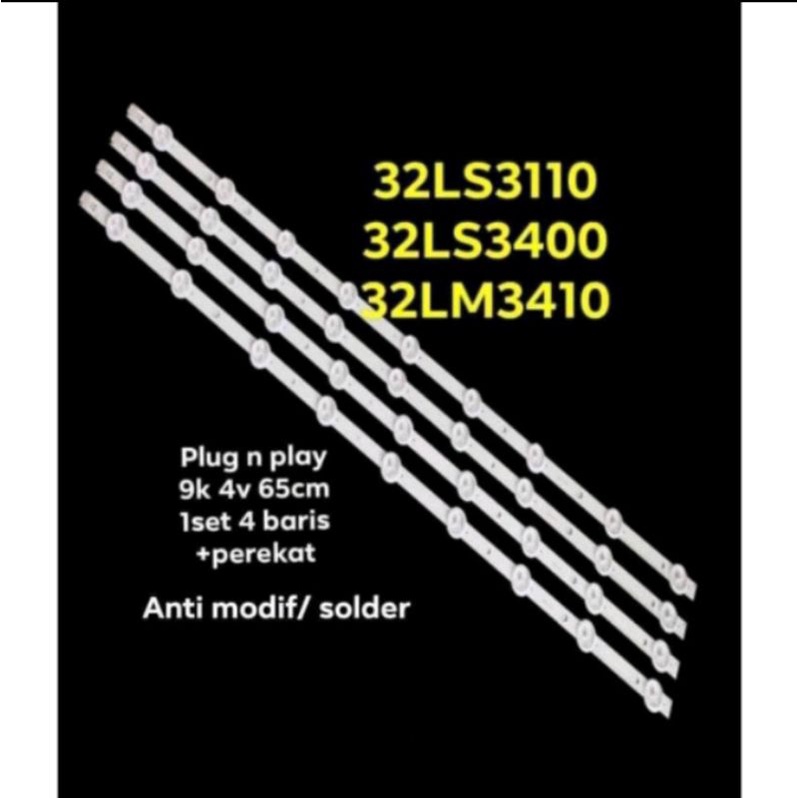 BL BACKLIHGT LAMPU LED TV LG 9K 3V 4btg 32LS3400 32LS3110 32lm3410