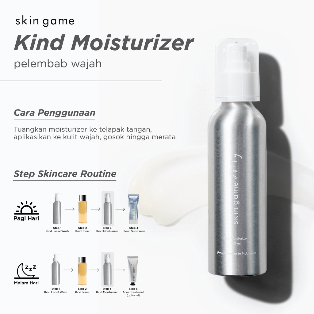 Skin Game Daily Kind Moisturizer Pelembab Wajah Melembabkan Kulit untuk Semua Jenis Kulit 120ml