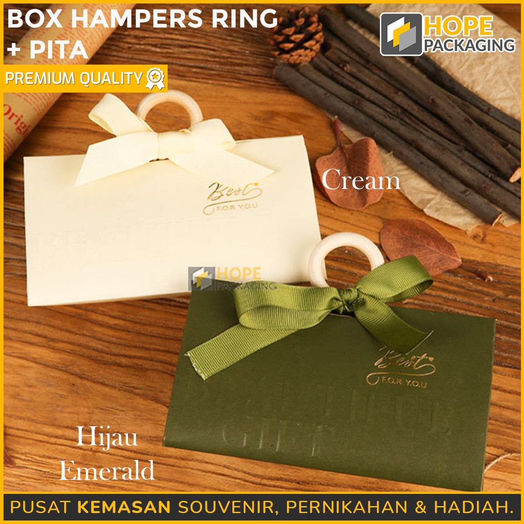 Box Hampers Ring + Pita / souvenir Wedding L : 21x 7x 10.5 cm / Gift Box Christmas tas  Kotak Kado Box