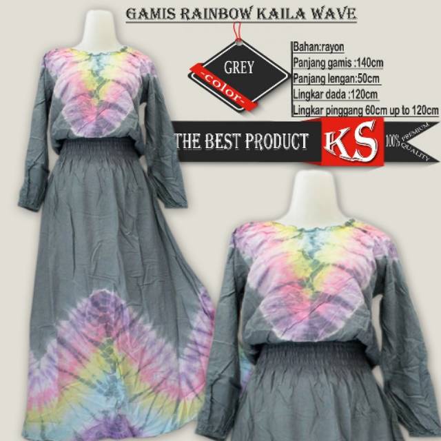 Daster Muslim Rayon Kayla Wave Tie Dye- Best Seller Original - Ks