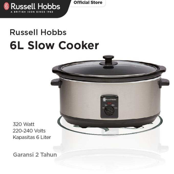 Promo Russell Hobbs Slow Cooker 6L / Alat Masak Elektrik