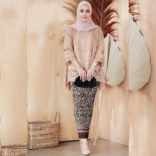 zhalora grosir atasan mordern Kebaya rinjani / Kebaya Brukat / Kebaya Pesta / Kebaya Modern Dan Rok Plisket / Kebaya Modern / Set Promo