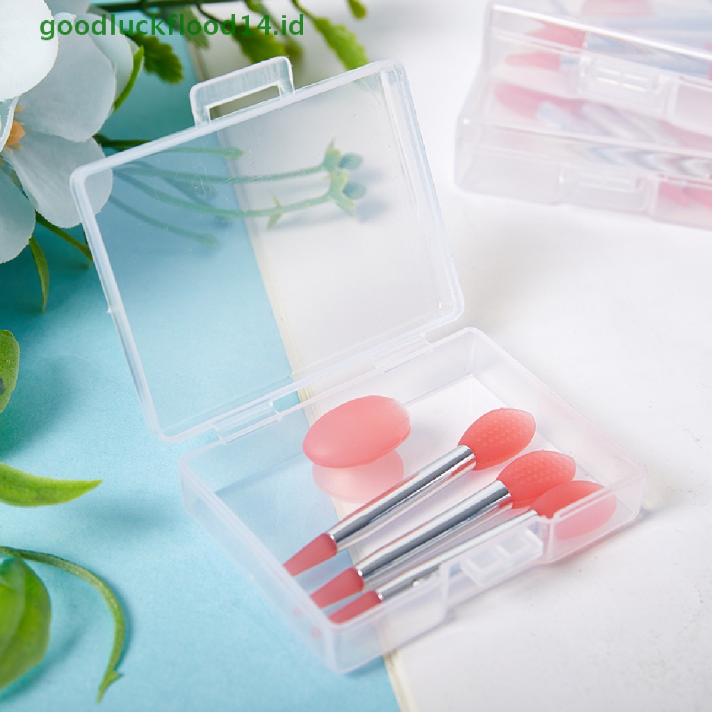 [GOOGFOUR] 3pcs Silikon Lip Balms Lip Mask Brush Dengan Sucker Penutup Debu Makeup Brushes [TOP]