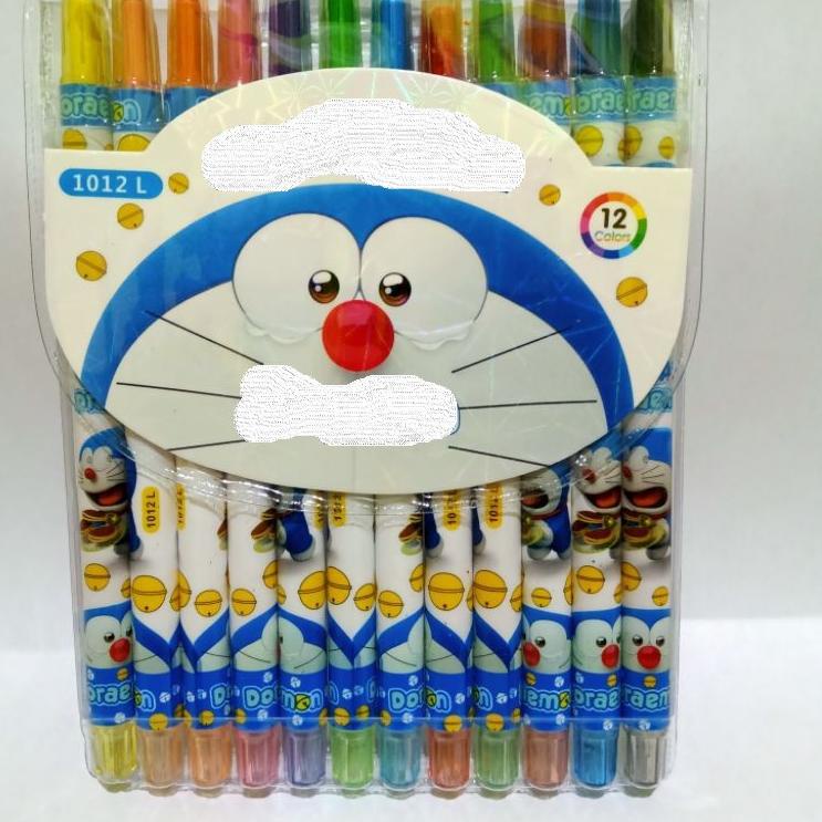 

ヾ SATU SET ( 12 WARNA ) Rolling Crayon Crayon Putar Karakter 12 Warna Panjang ざ