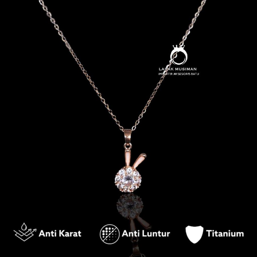 [Bayar Di Tempat] Perhiasan Wanita Kalung Titanium Asli Anti Karat Liontin Spin