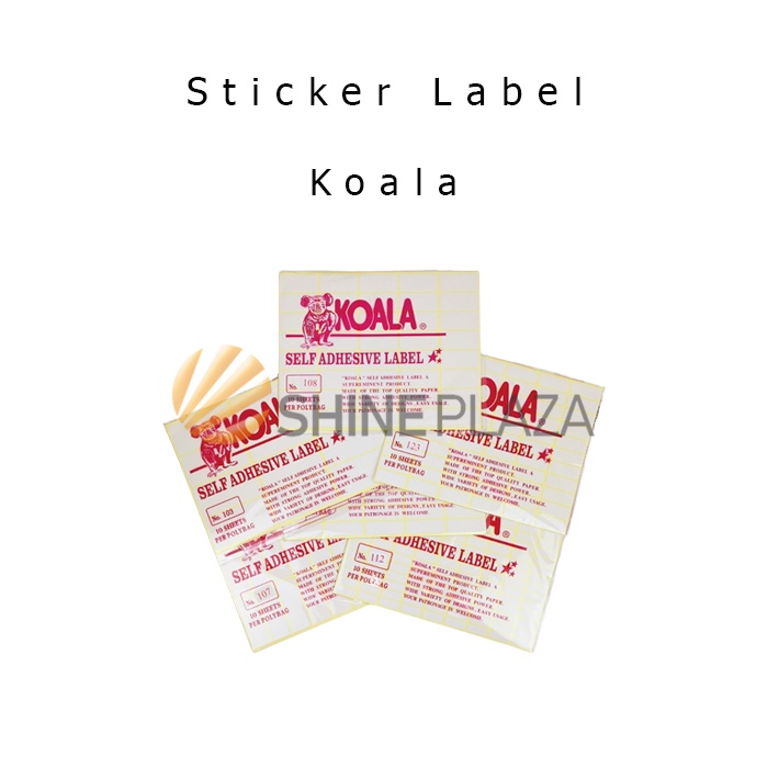 

Kertas Stiker Koala Nomor 100 101 103 105 107 108 109 110 112 113 121 123 - Label Sticker Paper Untuk Undangan Harga Buku Pelajaran Isi 10 Lembar