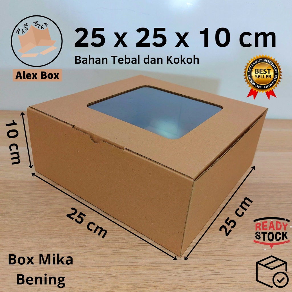 

Kardus Mika 25 x 25 x 10 cm... model diecut, untuk kue hampers dll