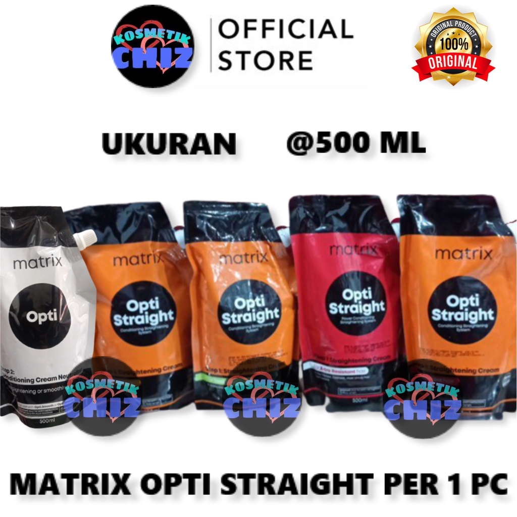 MATRIX Opti Straight Step 1 500ml / 625ml | MATRIX Neutralizer Step 2 500ml - Obat Pelurus Rambut Sm