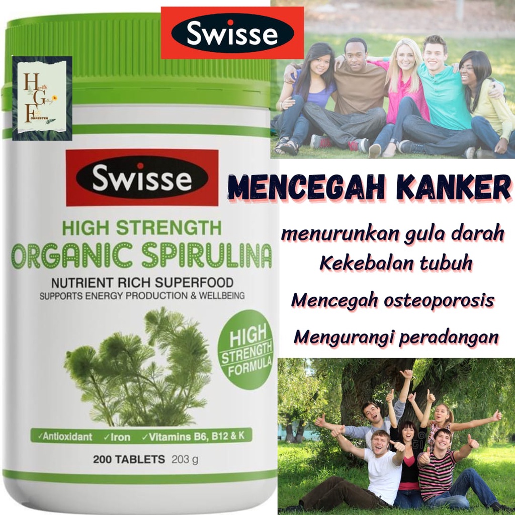 Swisse Organic Spirulina 1000mg 200 Tablets