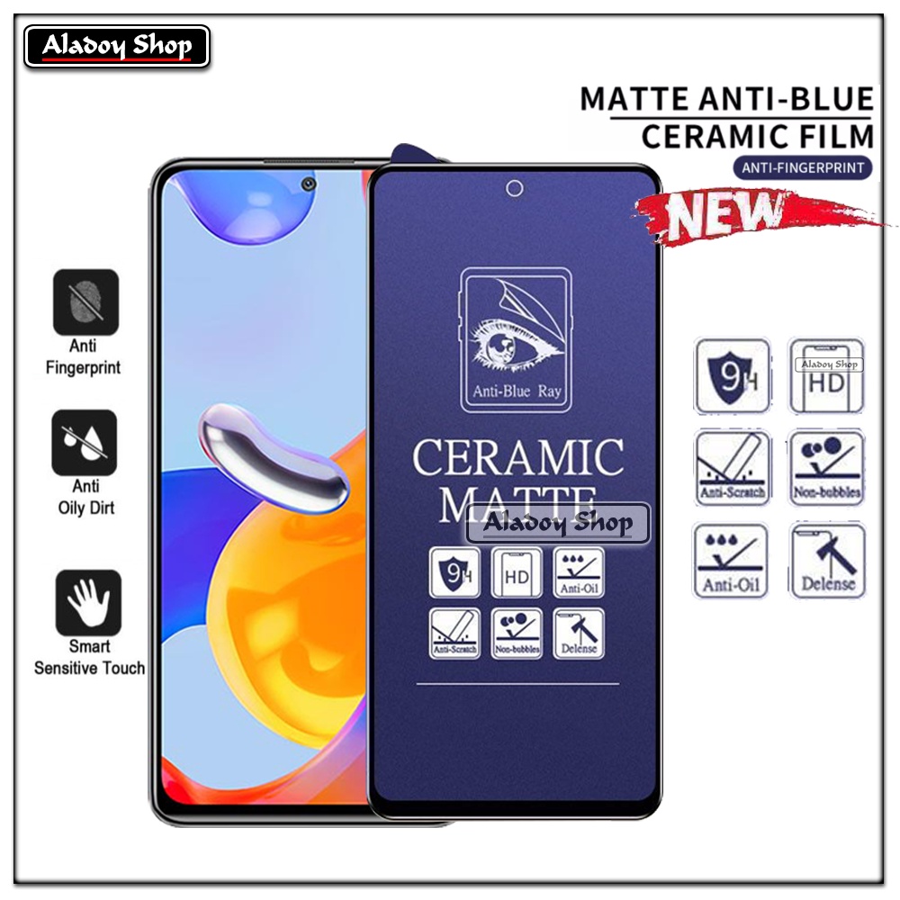 PAKET 3IN1 Anti Gores Blue Matte Anti Glare Xiaomi Redmi Note 11 Pro + Tempered Glass Camera dan Skin Carbon