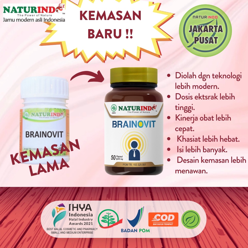 

Naturindo Brainovit Brainofit Obat Herbal Suplemen Nutrisi Otak Spesialis Penambah Daya Ingat Mencegah Mengatasi Demensia Pikun Mudah Lupa