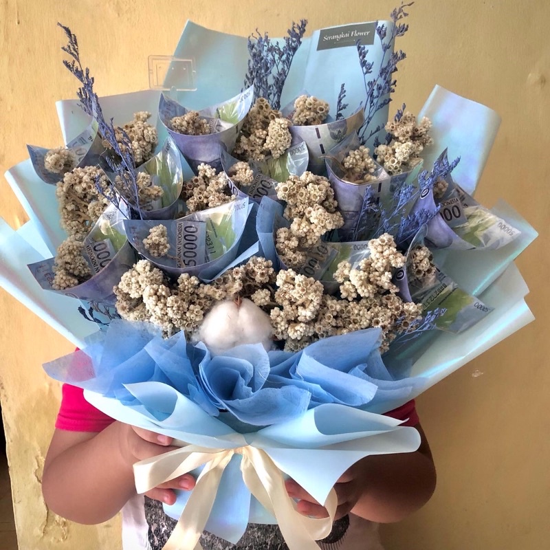 money bouquet dan dried flower