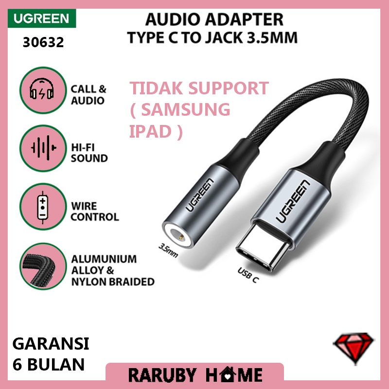 Jual UGREEN Converter Audio Aux USB C To Jack 3.5MM Kabel Sambungan