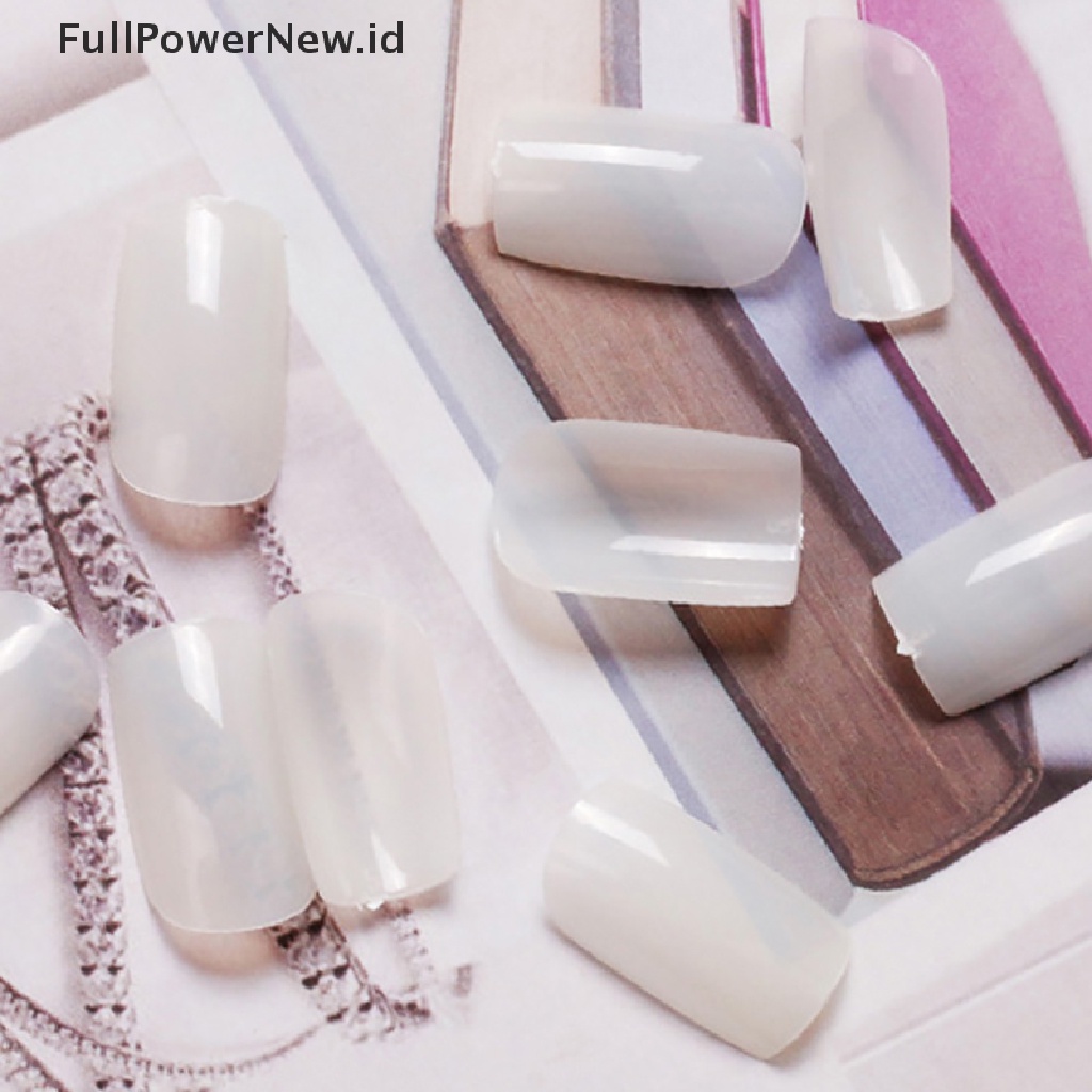 Power 500pcs Setengah Penutup French Tips Kuku Palsu Tips Manicure Acrylic DIY Kuku Palsu ID
