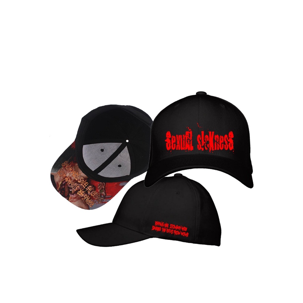 Baseball Caps SEXUAL SICKNESS - severed the fetus from womb - Logo Red ( embroidery logos )
