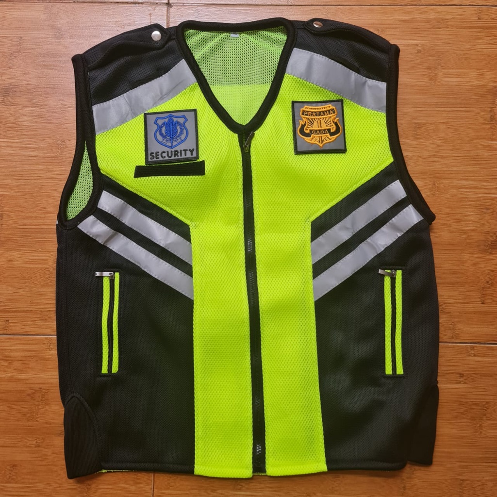 SKD Rompi SECURITY CUSTOM vest SECURITY vest POLISI/DISHUB/terlaris DOUBLE MESS terbaru BAHAN DOUBLE MESS