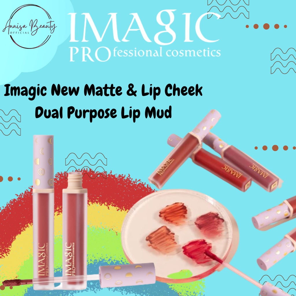 [ 100 % ] [ ORIGINAL ] [ READY ] Imagic New Matte &amp; Lip Cheek Dual Purpose Lip Mud LP213 Long Lasting