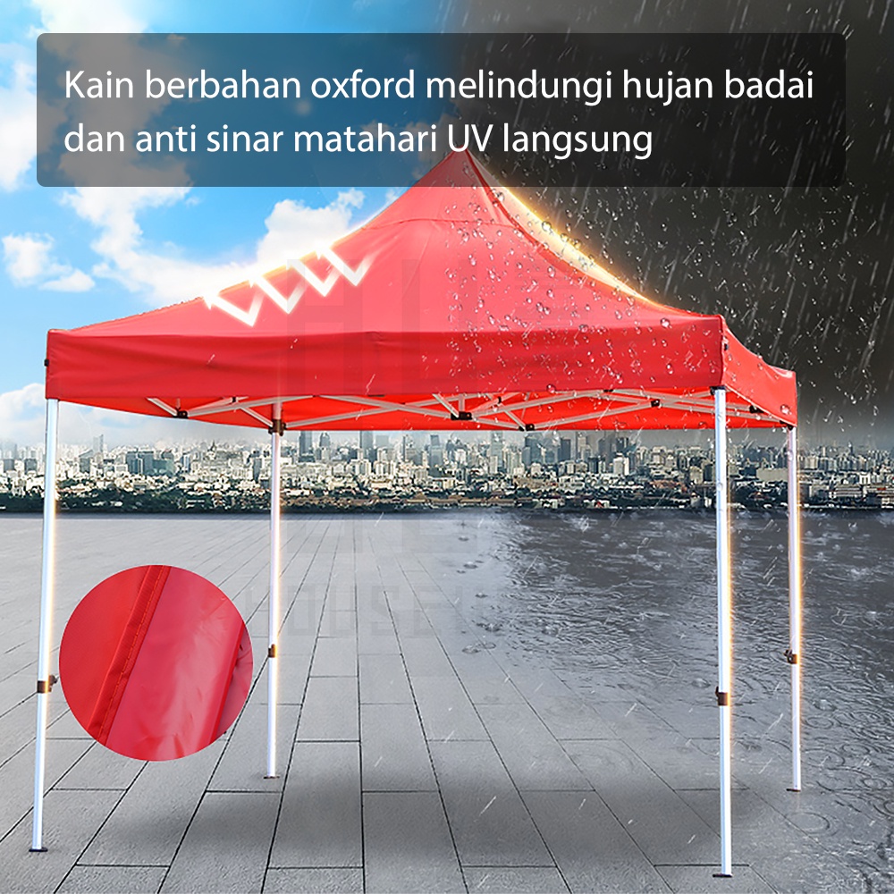 HUGO Tenda Lipat 3x4,5m Tenda Jualan Dagang Bazar Pameran Tenda Outdoor Otomatis Praktis