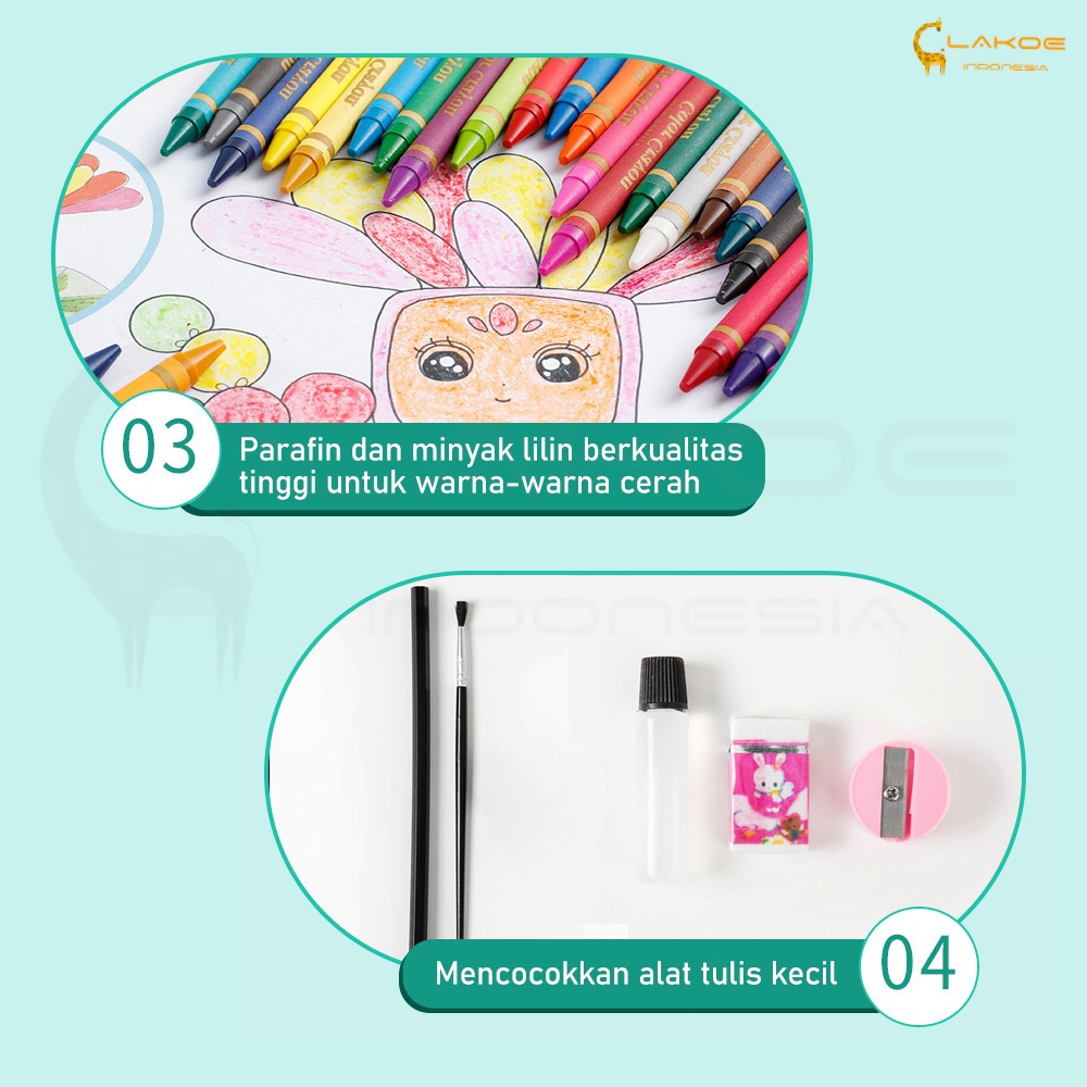 Crayon Set alat mewarnai anak set Pensil Warna anak 68pcs