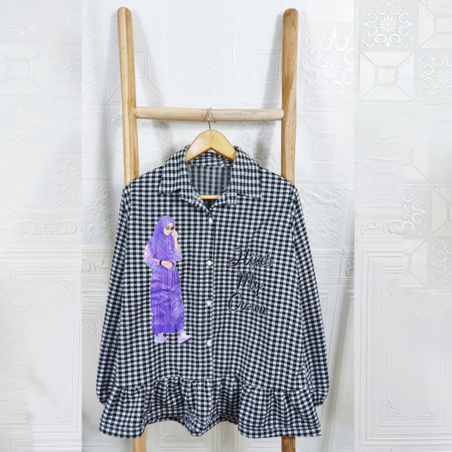 KEMEJA KOTAK ARITA HIJAB MY CROWN BUSUI FRIENDLY CARLINA