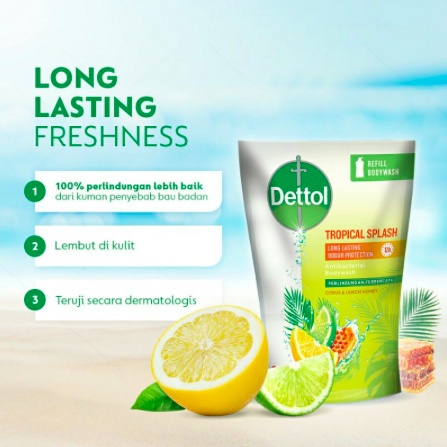 DETTOL Body Wash 410ml Refill | Sabun Mandi Cair