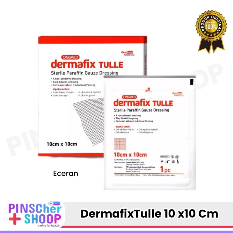 Dermafix Tulle 10 x 10 cm Steril Paraffin Gauze Dressing Onemed Satuan