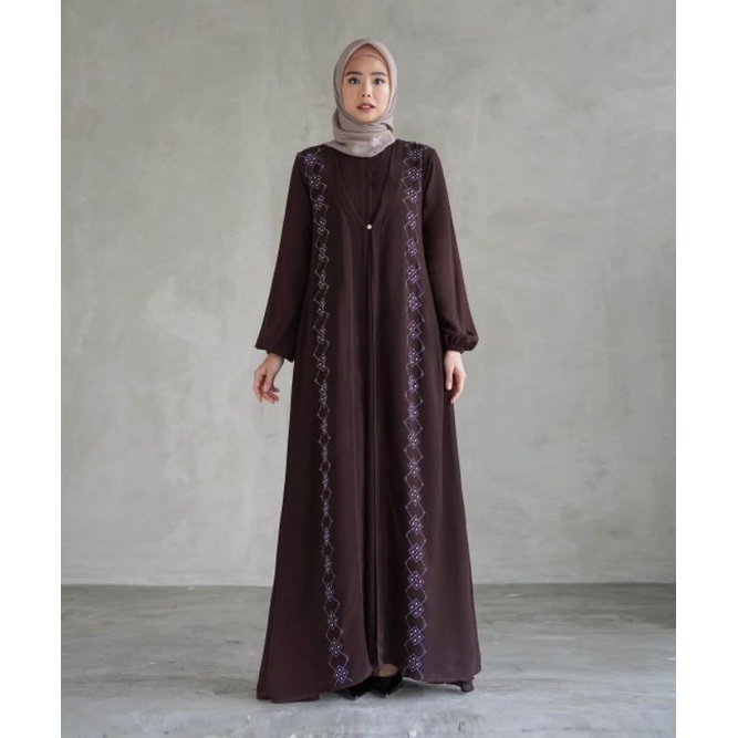 AILEEN SET 2IN1 - Gamis Free Outer Payet Premium Terbaru Ailin Maxy Dress