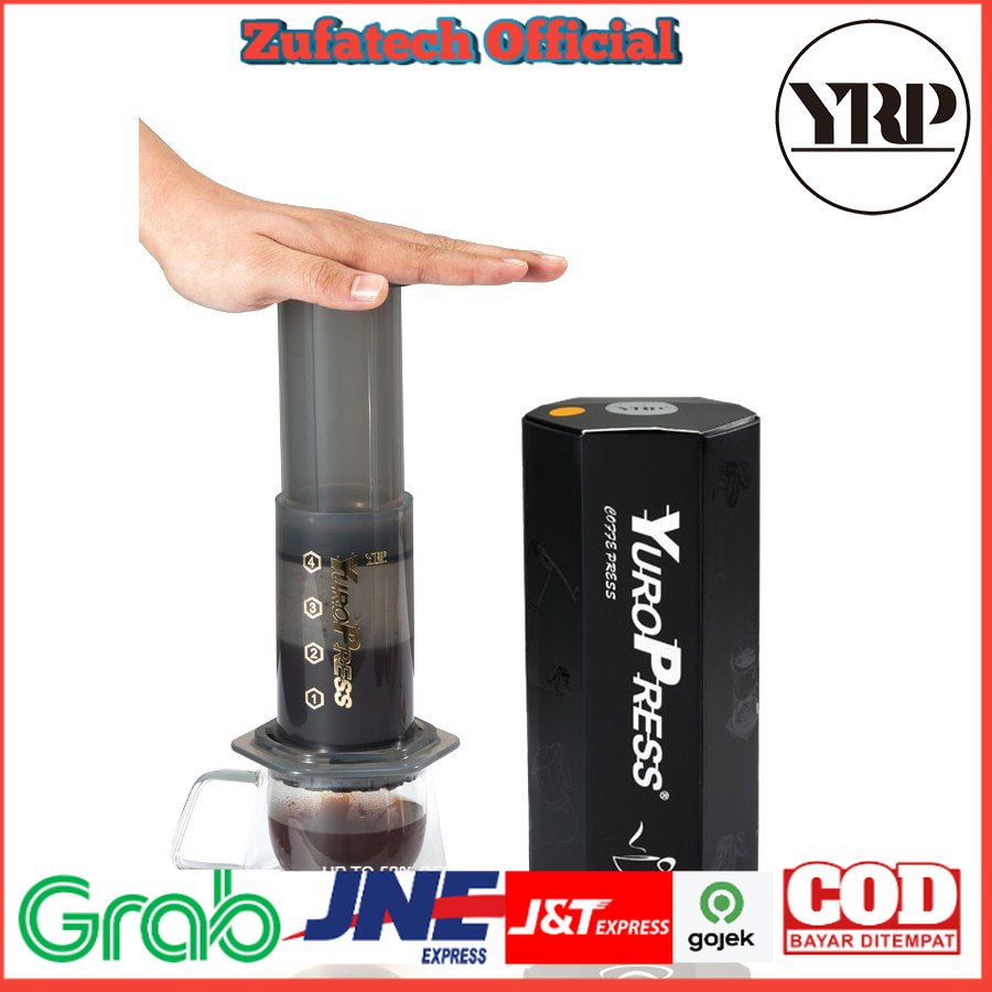 YuroPress Set Portable French Press Coffee Maker - YRP350 - Gray