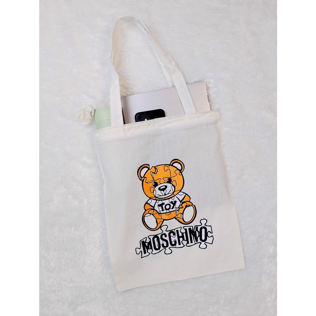 Totebag Tas Tote Moschino Bear Tote bag premium Totebag zipper totebag velcro Termurah