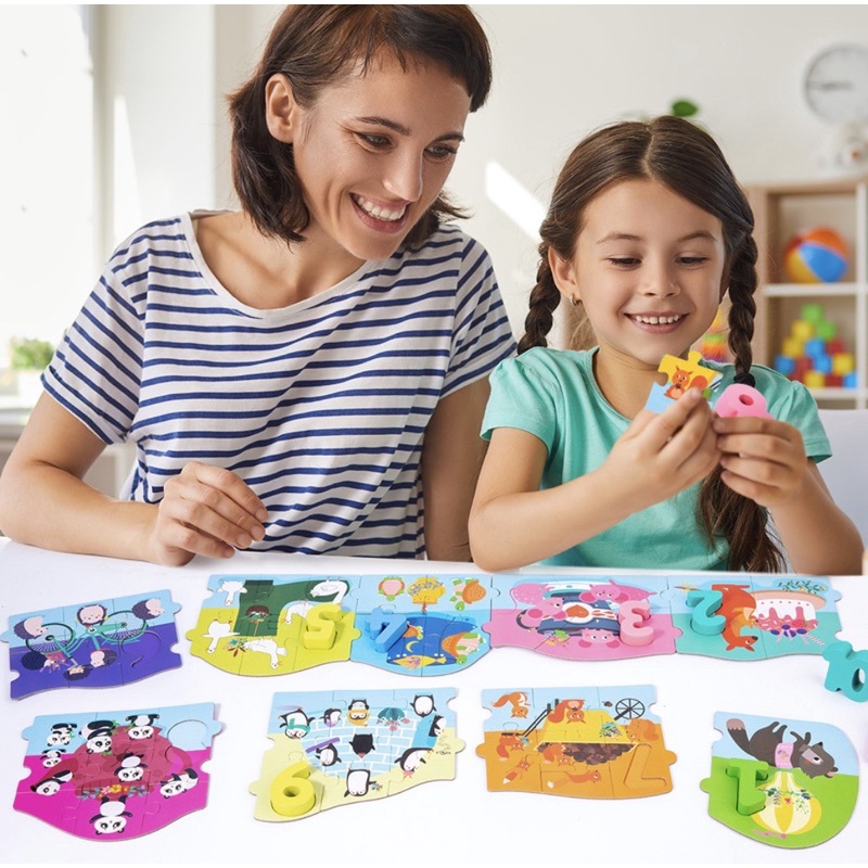 puzzle qiyi wooden puzzle animal number and alphabet 3d puzzle abc alphabet letter pairing dan match