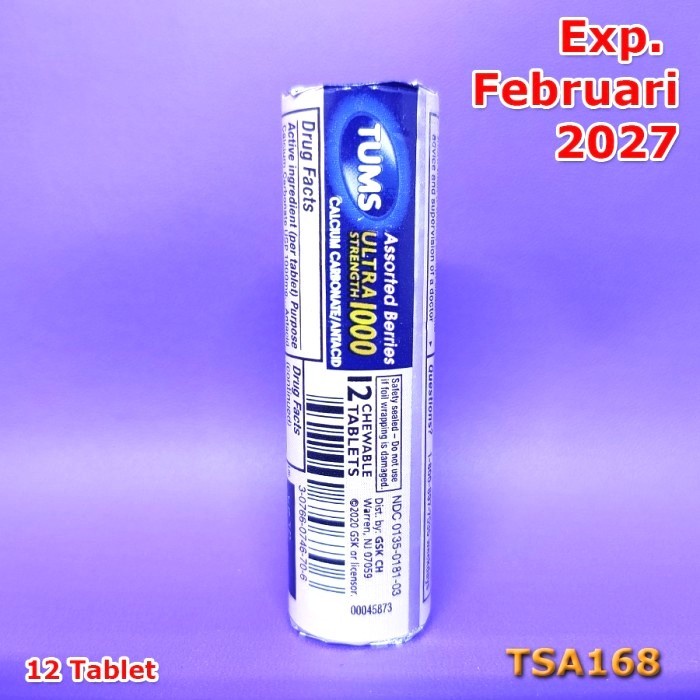 TUMS Antacid Extra Ultra Strength 750 1000 isi 8 12 Assorted Fruit - Extra 750 8 ct