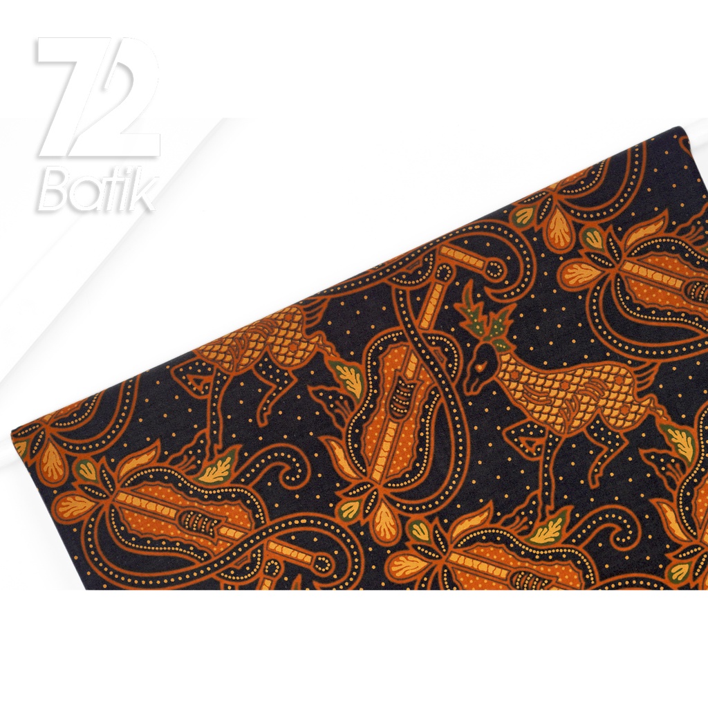 KAIN BATIK KATUN Premium Motif Kawung Rusa Warna Hijau Hitam 723023 Cap 72IL Jarik Jarit Samping Kebat Panjang Batik Katun Modern Premium Bahan Seragam Batik Pernikahan Kantor Keluarga Murah Kamen Jadi Batik Bali Lembaran