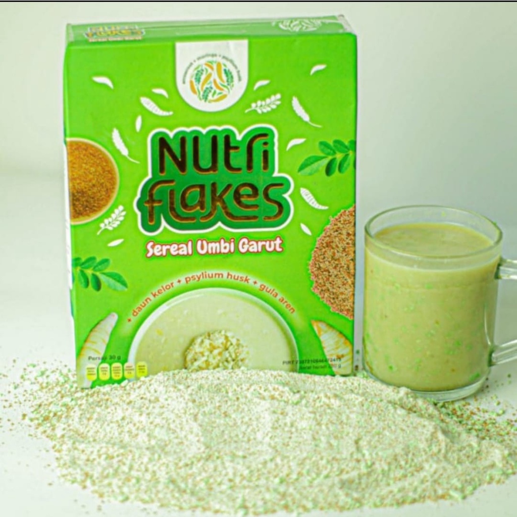 

Nutriflakes Sereal Umbi Garut Daun Kelor - Atasi Maag, Asam Lambung, Gerd