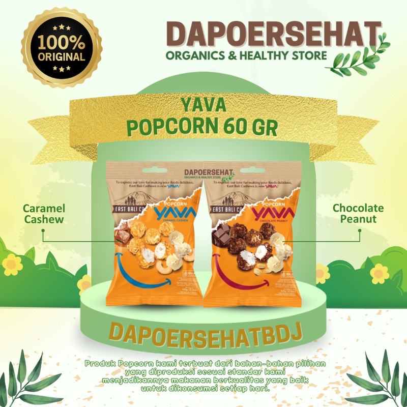 

YAVA - Popcorn Caramel Cashew & Chocolate Peanut 60gr |ex East Bali Cashew