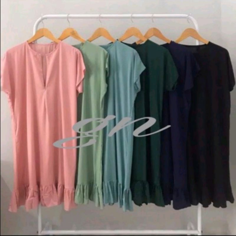 paket 3pcs daster busui ruffle warna bisa pilih(warna tulis di catatan)