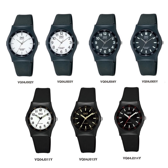 Q&amp;Q Original Jam Tangan Remaja VQ04 Series Black Strap